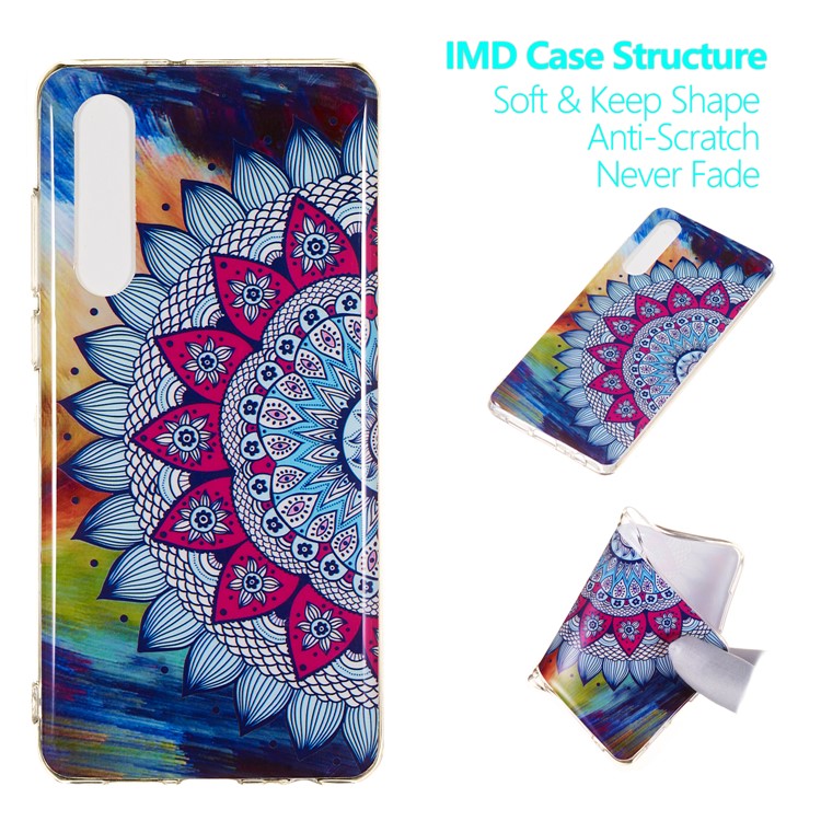 Luminous Glow Pattern Printing TPU Cover for Huawei P30 - Colorized Mandala Pattern-1
