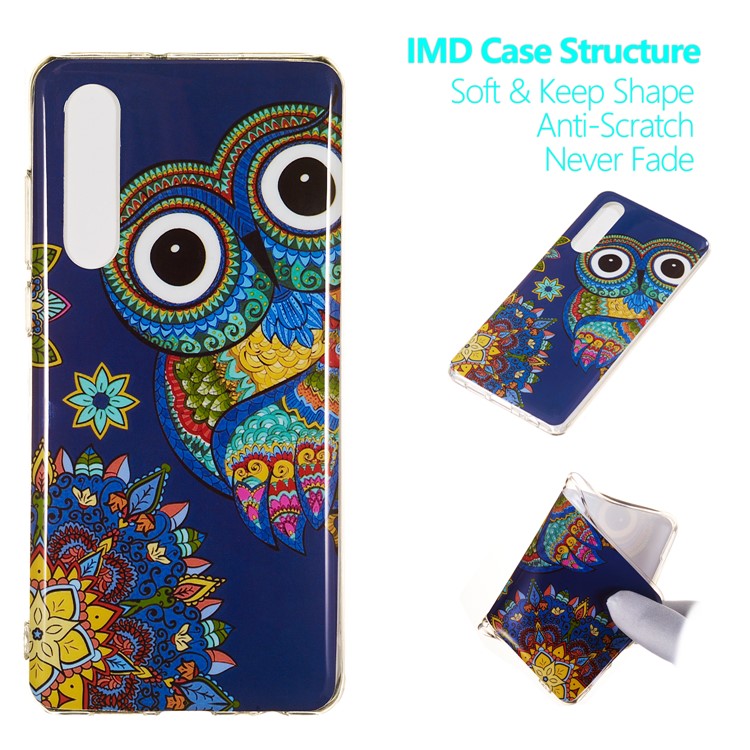 Luminous Glow Pattern Printing TPU Mobile Phone Case for Huawei P30 - Owl Pattern-1