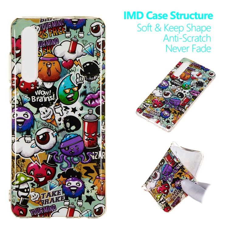 Luminous Glow Pattern Printing TPU Cell Phone Case for Huawei P30 - Wow, Brains-2