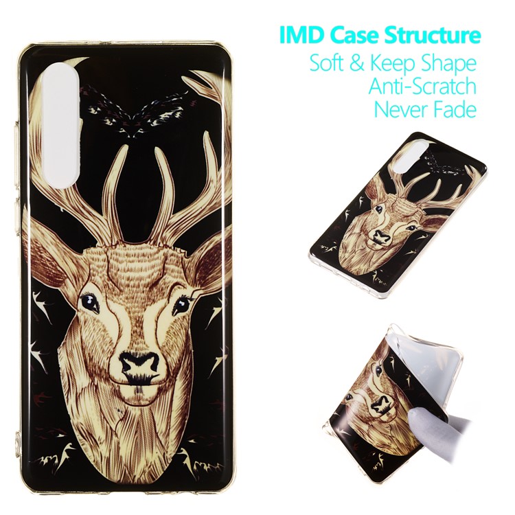 Luminous Glow Pattern Printing TPU Cell Phone Shell for Huawei P30 - Elk Pattern-1