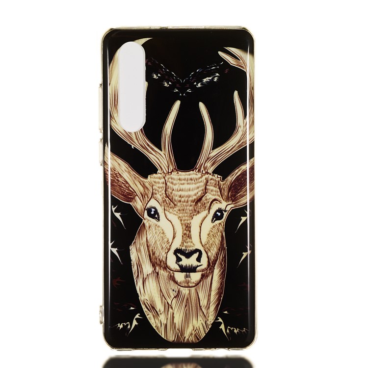 Luminous Glow Pattern Printing TPU Cell Phone Shell for Huawei P30 - Elk Pattern-2