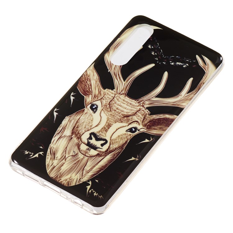Luminous Glow Pattern Printing TPU Cell Phone Shell for Huawei P30 - Elk Pattern-3