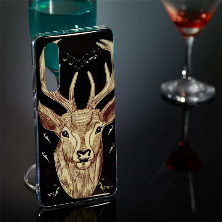 Luminous Glow Pattern Printing TPU Cell Phone Shell for Huawei P30 - Elk Pattern-5
