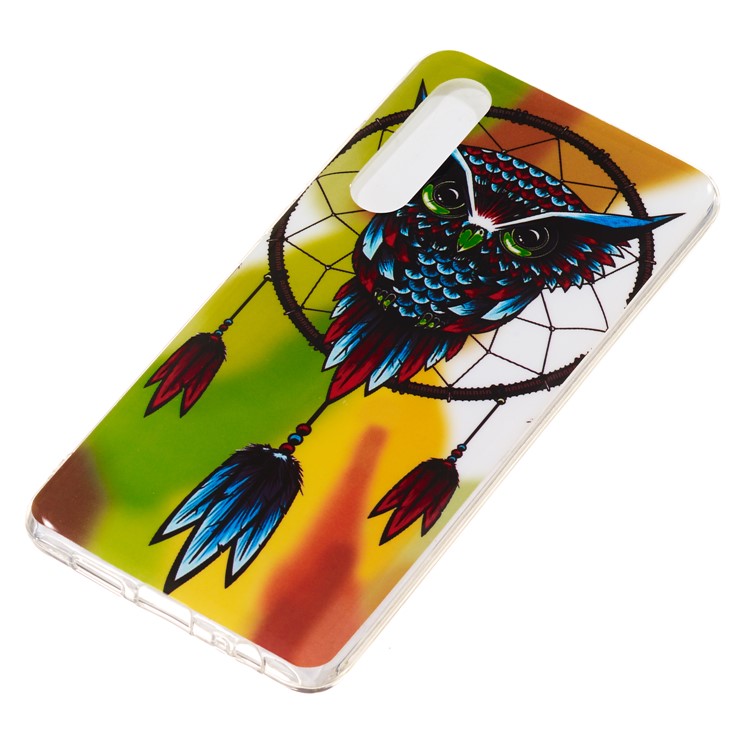 Luminous Glow Pattern Printing TPU Back Case for Huawei P30 - Owl Dream Catcher-3