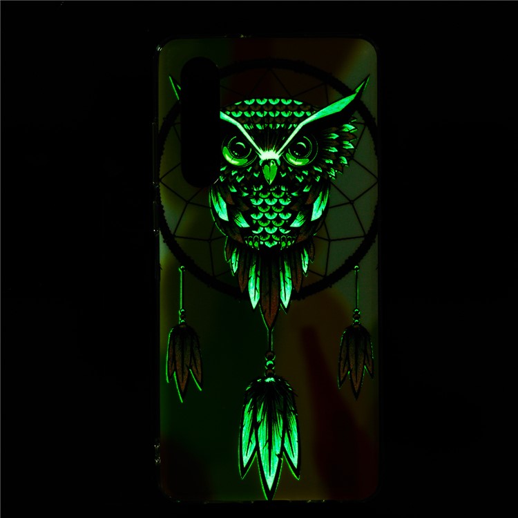 Luminous Glow Pattern Printing TPU Back Case for Huawei P30 - Owl Dream Catcher-6