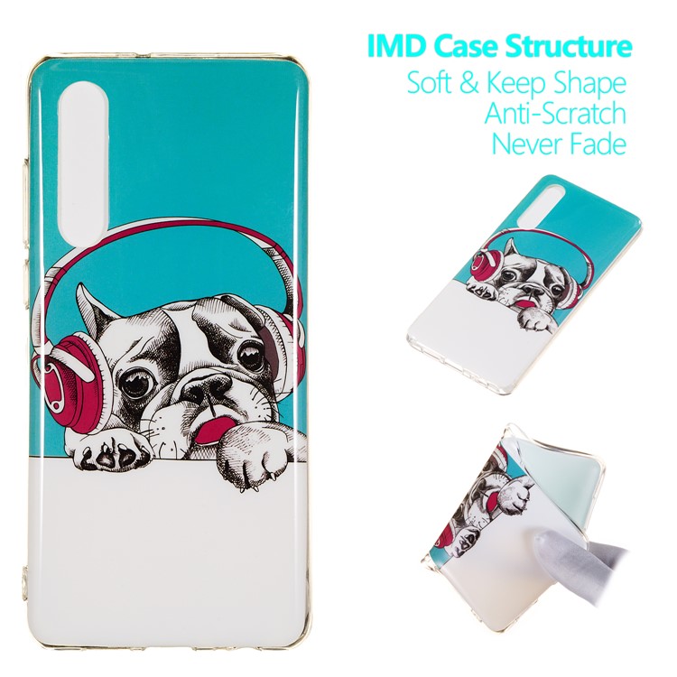 Luminous Glow Pattern Printing TPU Back Cover for Huawei P30 - Dog Listening to Music-1