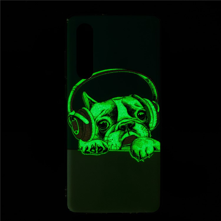 Luminous Glow Pattern Printing TPU Back Cover for Huawei P30 - Dog Listening to Music-6