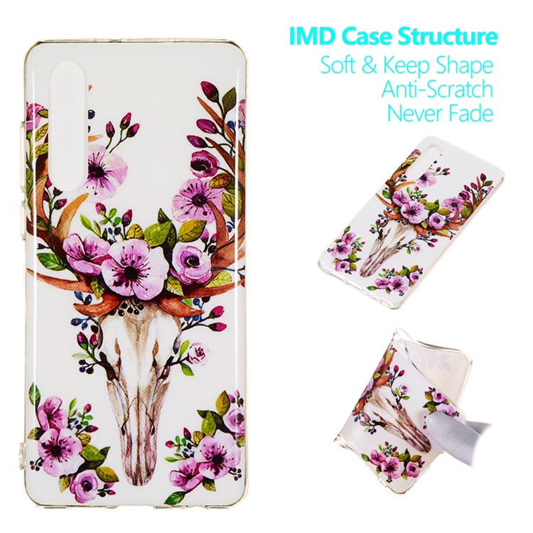 Luminous Glow Pattern Printing TPU Back Shell for Huawei P30 - Flowered Elk-2