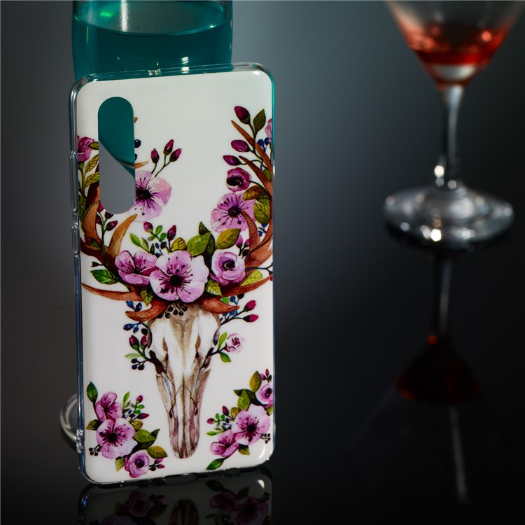 Luminous Glow Pattern Printing TPU Back Shell for Huawei P30 - Flowered Elk-5