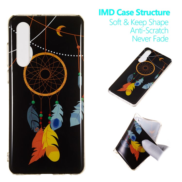 Luminous Glow Pattern Printing Soft TPU Case for Huawei P30 - Feather Dream Catcher-1