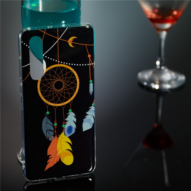 Luminous Glow Pattern Printing Soft TPU Case for Huawei P30 - Feather Dream Catcher-5