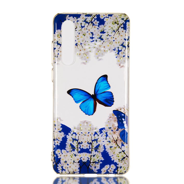 Pattern Printing IMD TPU Protection Case for Huawei P30 - Butterfly and Flower-2