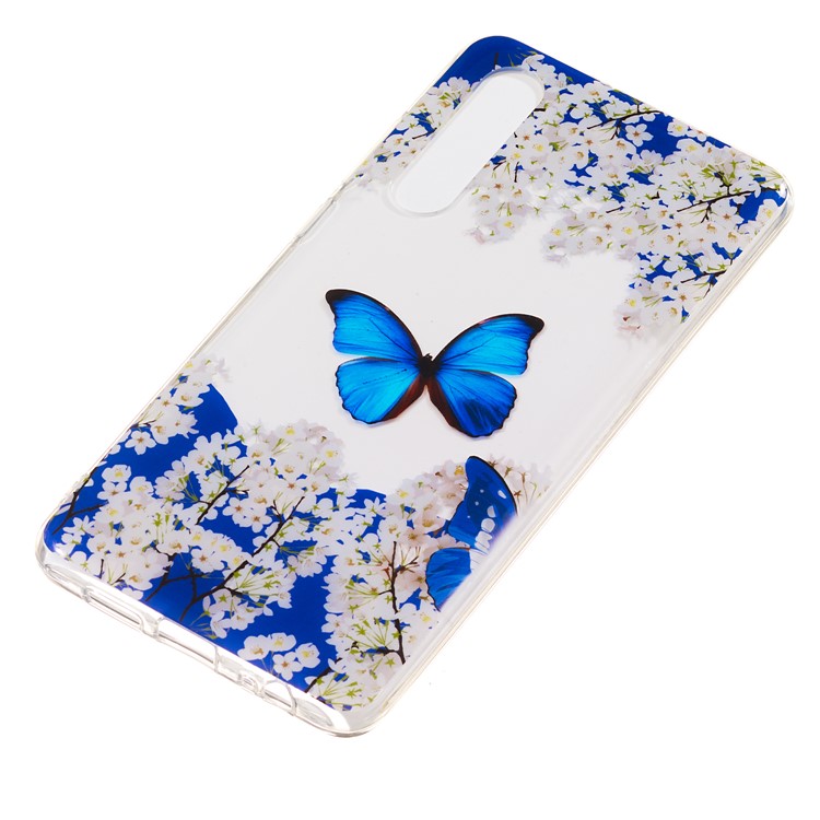 Pattern Printing IMD TPU Protection Case for Huawei P30 - Butterfly and Flower-3