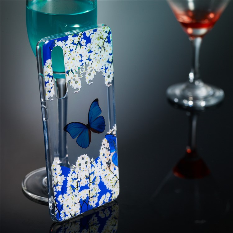 Pattern Printing IMD TPU Protection Case for Huawei P30 - Butterfly and Flower-5