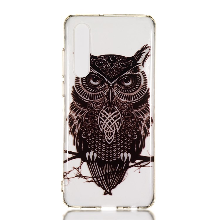Pattern Printing IMD TPU Mobile Phone Case for Huawei P30 - Black Owl-2