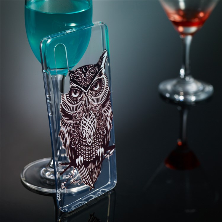 Pattern Printing IMD TPU Mobile Phone Case for Huawei P30 - Black Owl-5
