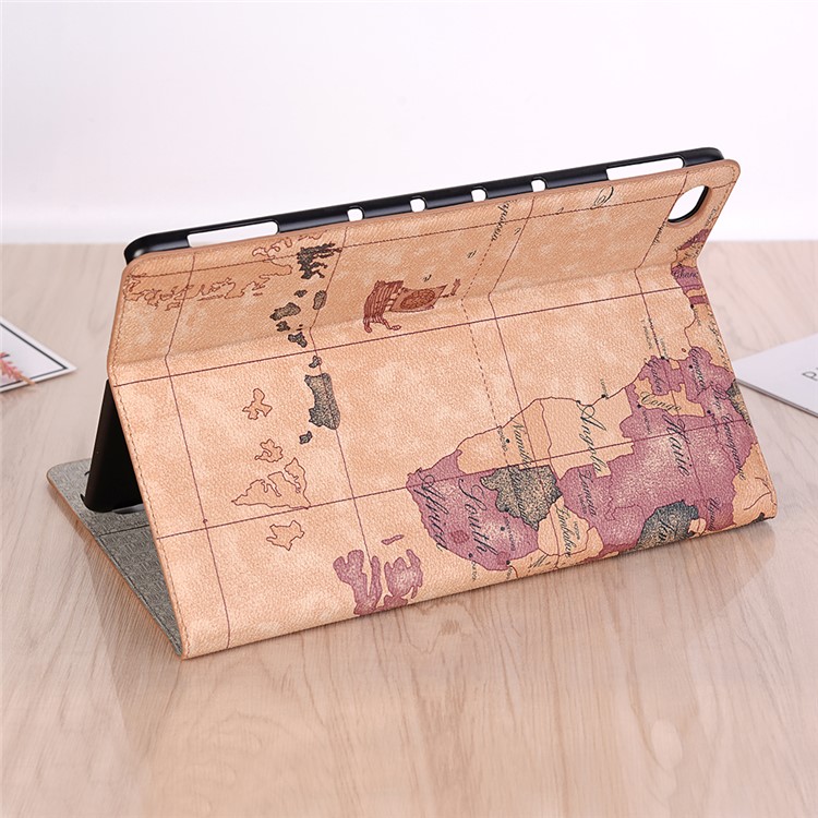 World Map Pattern PU Leather Smart Tablet Case for Huawei MediaPad M5 lite 10 - Style A-9