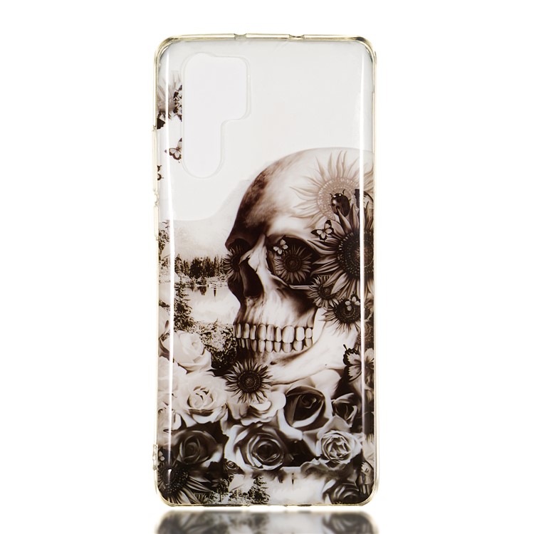 Pattern Printing IMD TPU Soft Case for Huawei P30 Pro - Flowered Skull-2
