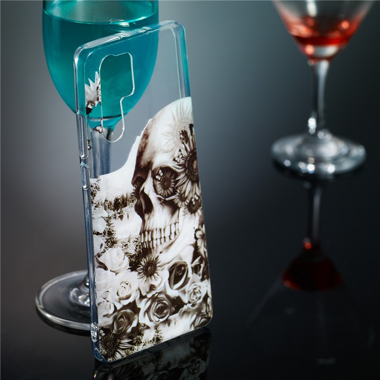 Pattern Printing IMD TPU Soft Case for Huawei P30 Pro - Flowered Skull-5