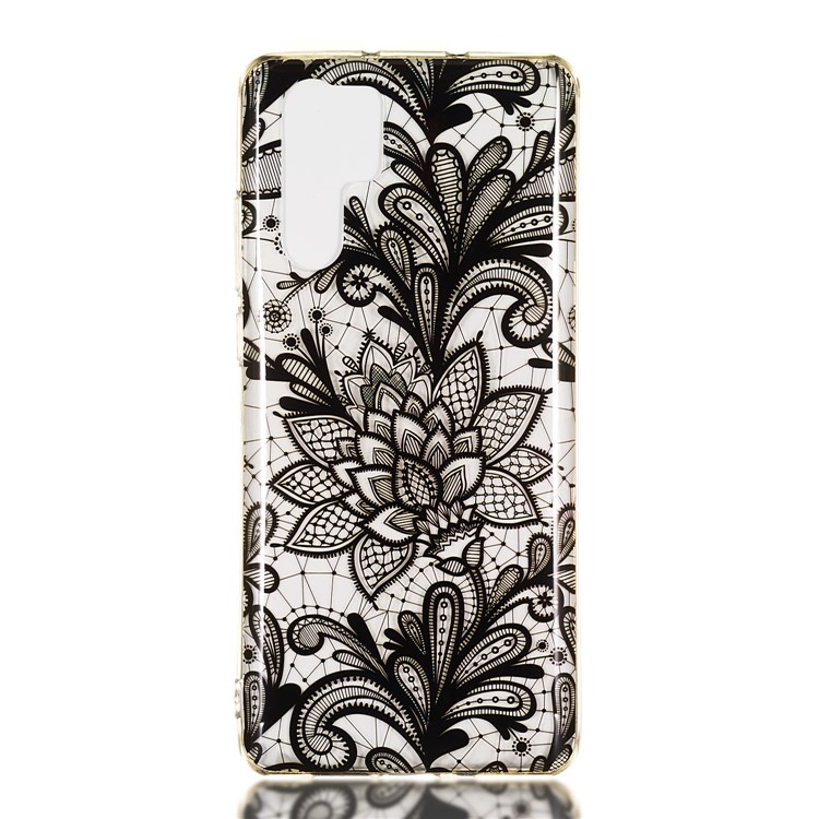 Pattern Printing IMD TPU Mobile Phone Case for Huawei P30 Pro - Black Flower-2