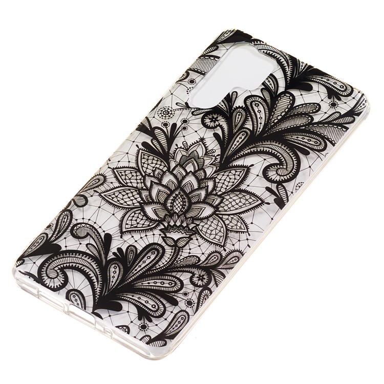 Pattern Printing IMD TPU Mobile Phone Case for Huawei P30 Pro - Black Flower-3