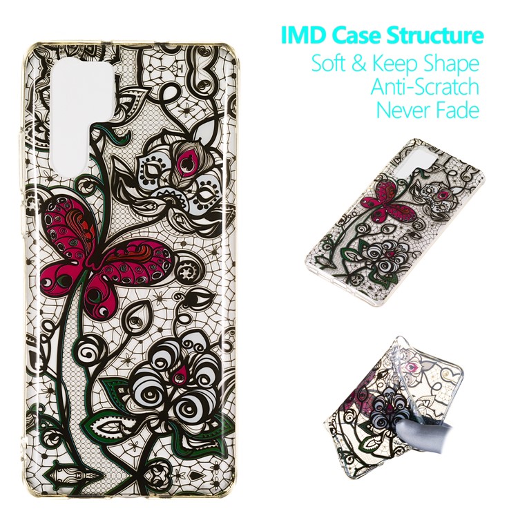 Pattern Printing IMD TPU Shell Cover Case for Huawei P30 Pro - Red Butterfly-1