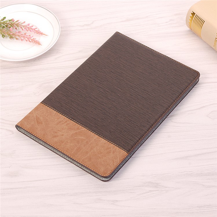 Toothpick Texture PU Leather Smart Case for Huawei MediaPad M5 lite 10 - Coffee-5