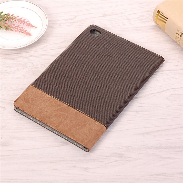 Toothpick Texture PU Leather Smart Case for Huawei MediaPad M5 lite 10 - Coffee-6