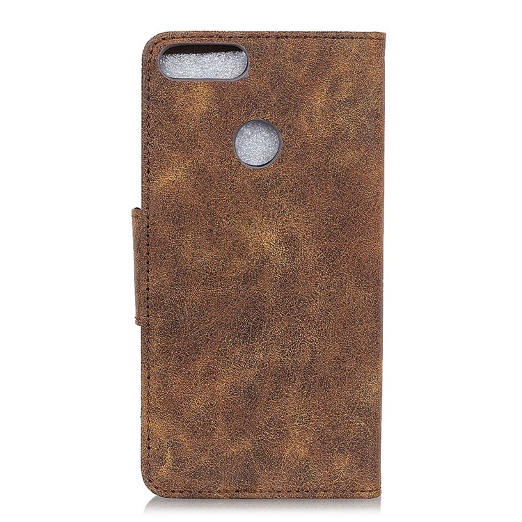Custodia Per Portafoglio Magnetico In Pelle Crosta Stile Retrò Per Huawei Vista Onore 20 - Caffè-3