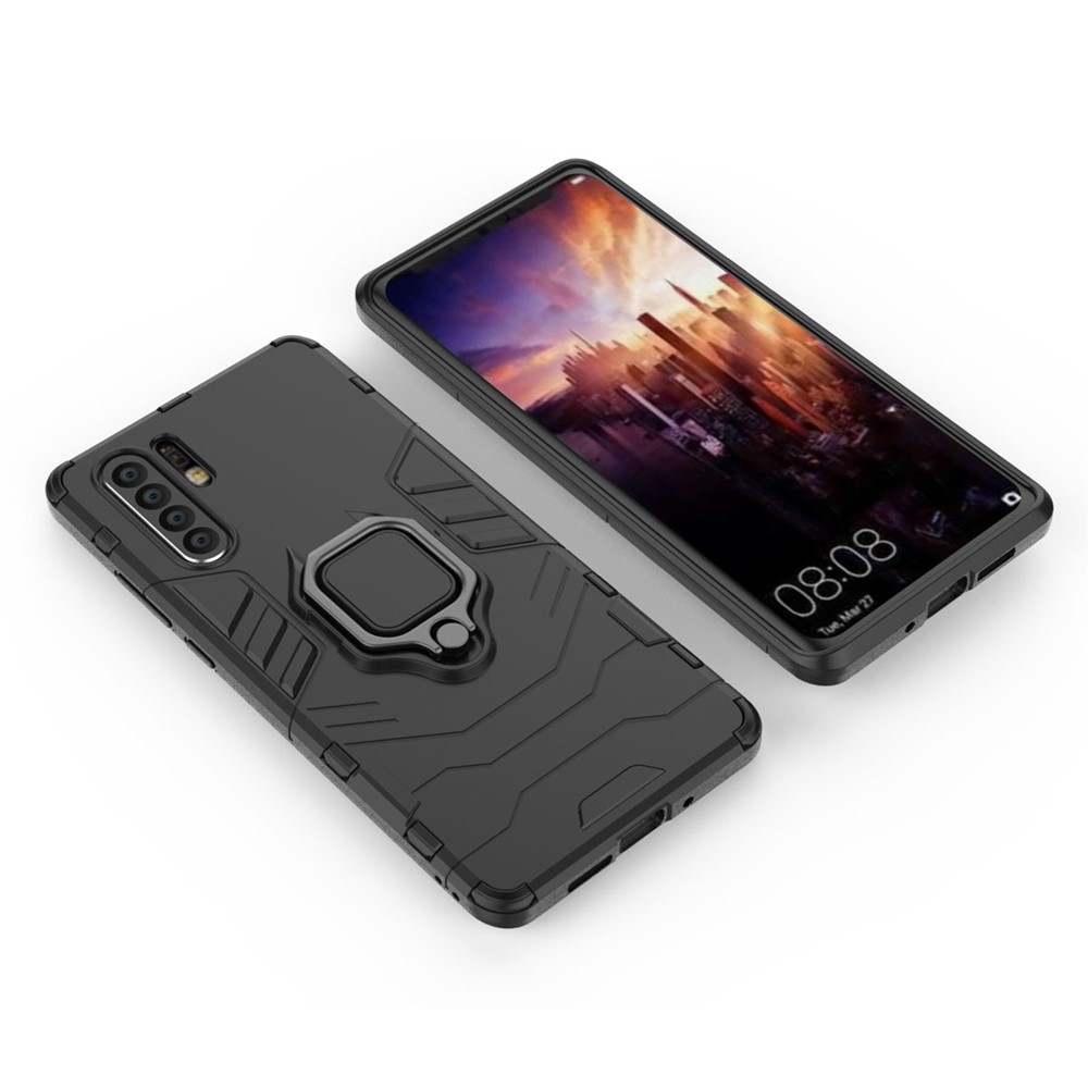 Anel de Dedo Kickstand PC + TPU Caixa de Telefone Híbrido Para Huawei P30 Pro - Preto-4