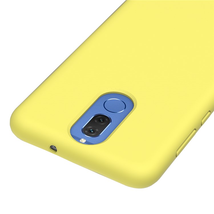 Edge Wrapped Liquid Silicone Protection Case for Huawei Mate 10 Lite - Yellow-2