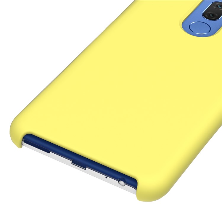 Edge Wrapped Liquid Silicone Protection Case for Huawei Mate 10 Lite - Yellow-3