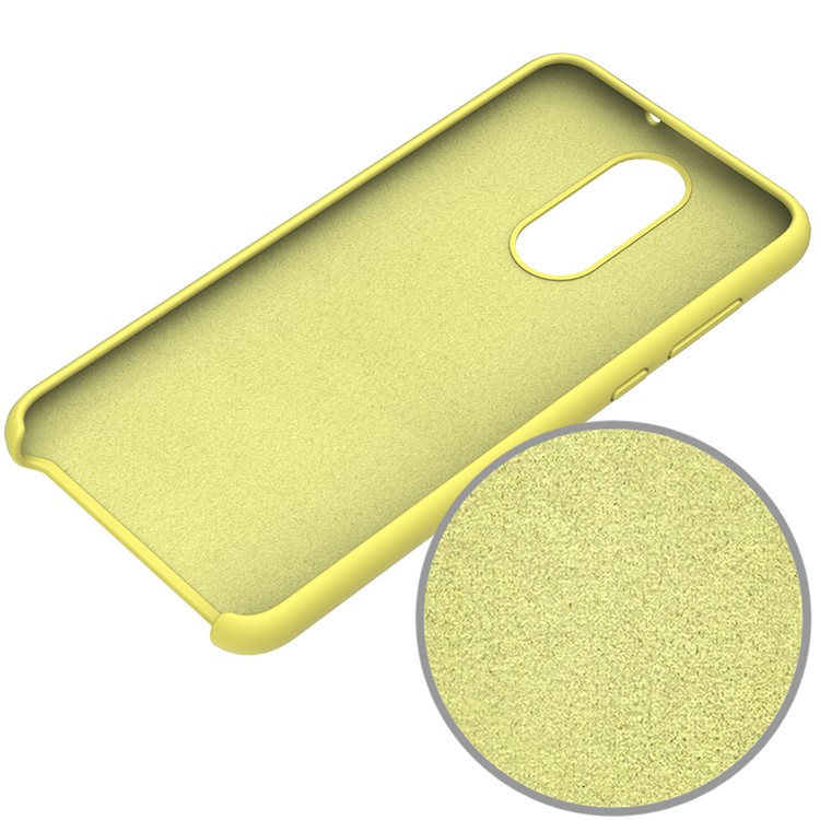 Edge Wrapped Liquid Silicone Protection Case for Huawei Mate 10 Lite - Yellow-4