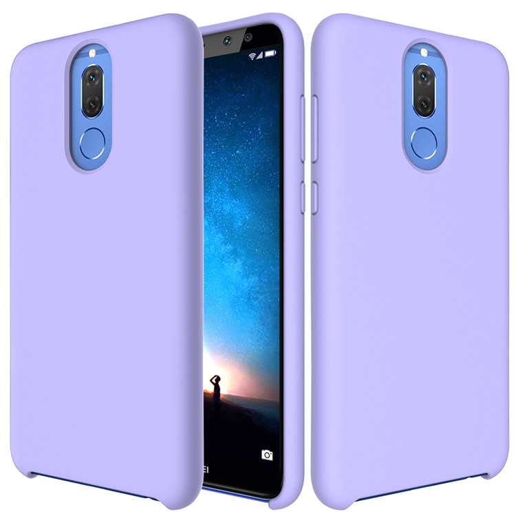 Edge Wrapped Liquid Silicone Protection Shell for Huawei Mate 10 Lite - Purple-1