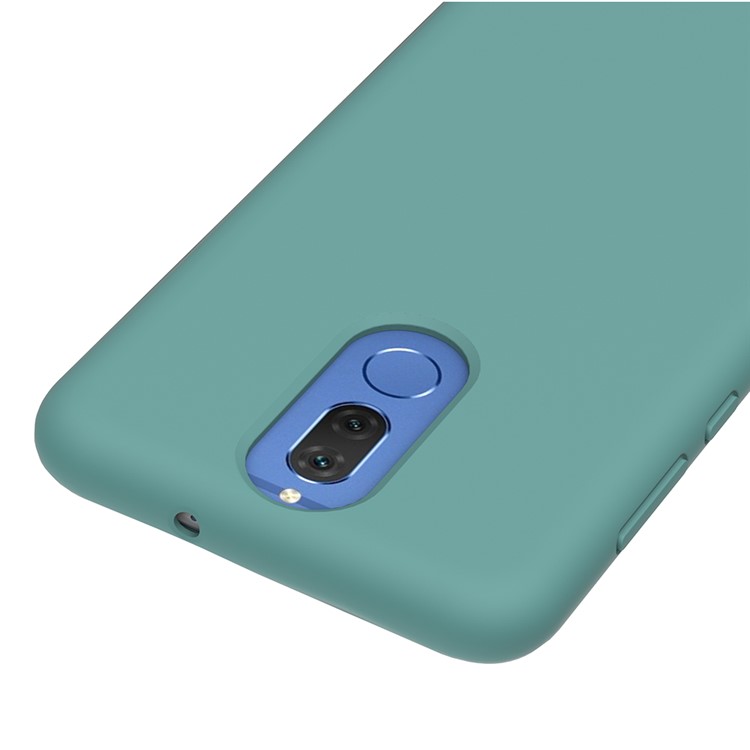 Edge Wrapped Liquid Silicone Protective Cover for Huawei Mate 10 Lite - Cyan-2
