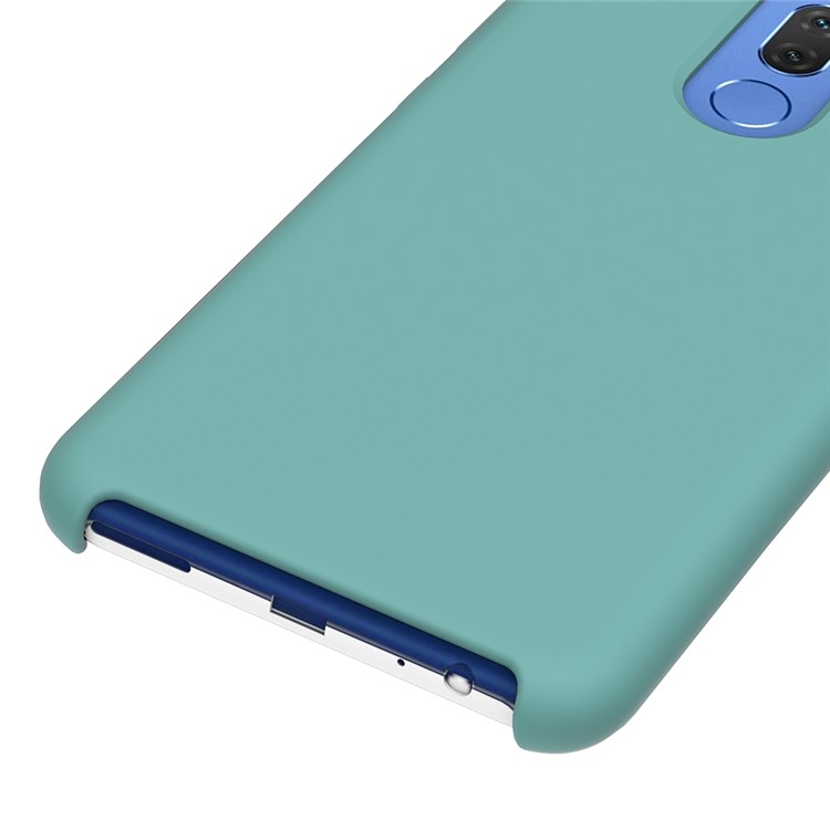 Edge Wrapped Liquid Silicone Protective Cover for Huawei Mate 10 Lite - Cyan-3