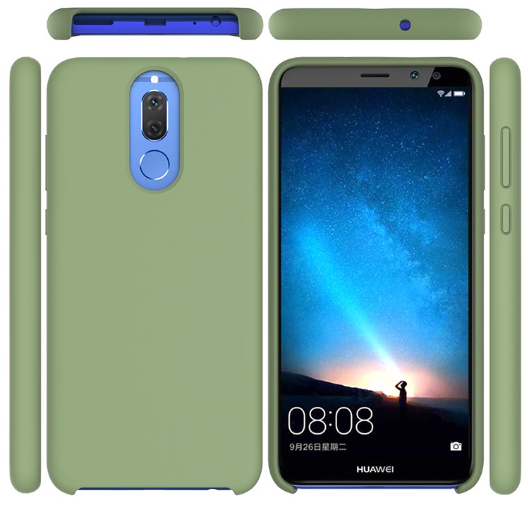 Edge Wrapped Liquid Silicone Phone Accessory Case for Huawei Mate 10 Lite - Green-5