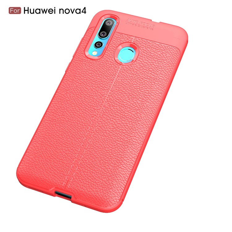 Shell Del Teléfono Móvil Del Grano Litchi TPU Para Huawei Nova 4 - Rojo-2