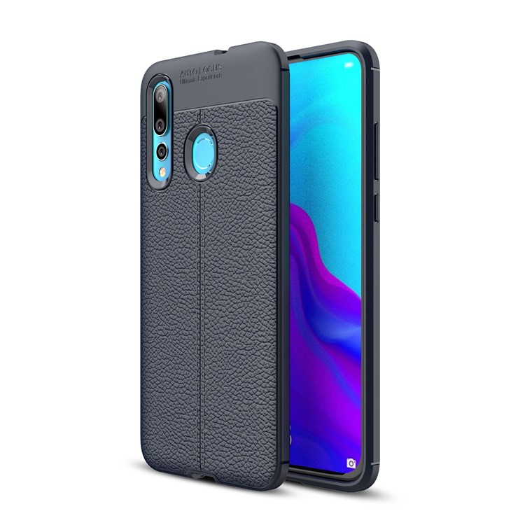 Litchi Grain TPU Protective Case Accessory for Huawei nova 4 - Dark Blue-1