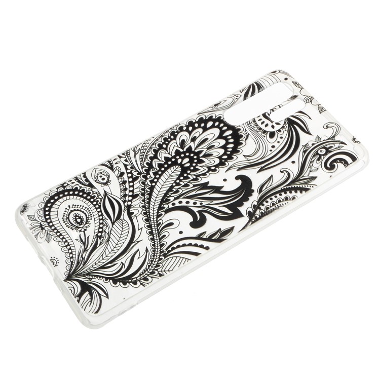 Embossed Pattern 3D Diamond Texture Soft TPU Protective Cover for Huawei P30 Pro - Black Lace-1