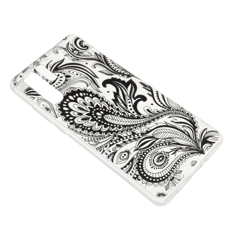 Embossed Pattern 3D Diamond Texture Soft TPU Protective Cover for Huawei P30 Pro - Black Lace-3