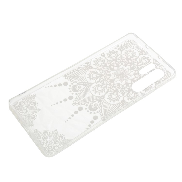 Embossed Pattern 3D Diamond Texture Soft TPU Back Shell for Huawei P30 Pro - White Lace-2