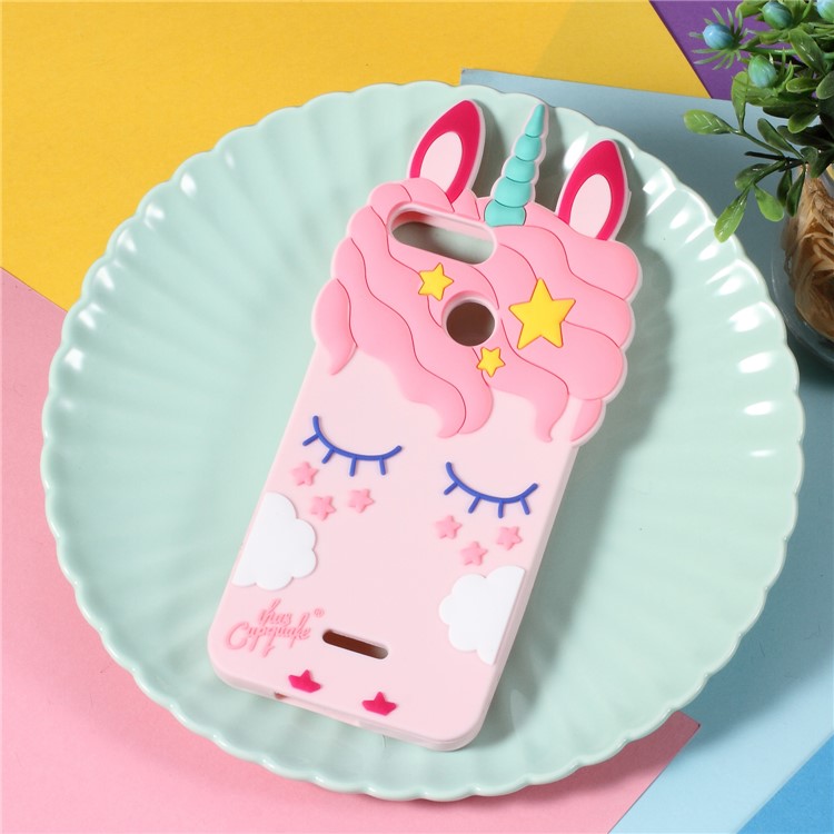 3D Unicorn Pattern Silicone Back Case for Xiaomi Redmi 6A (Single 12MP Rear Camera)-1