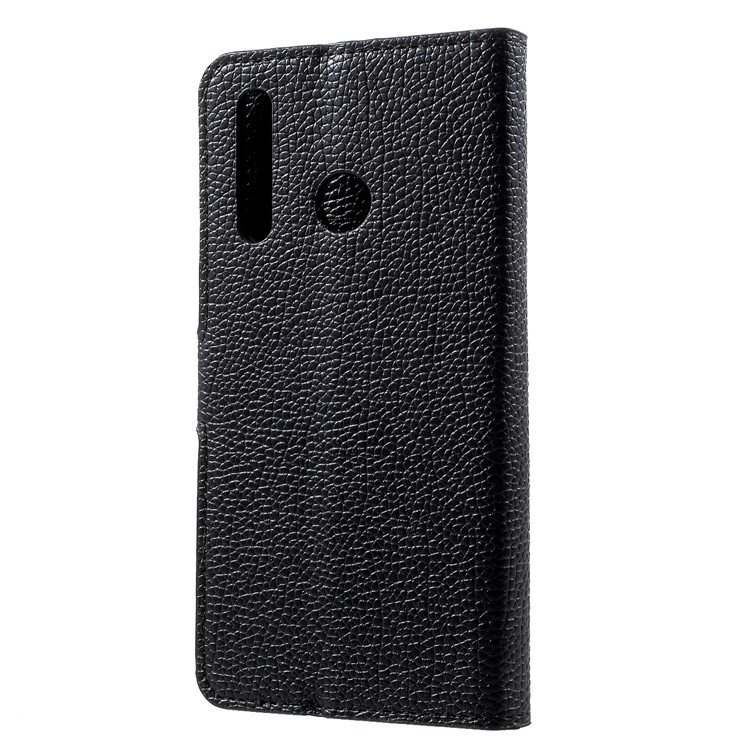 Litchi Skin Phone Leather Wallet Case for Huawei nova 4 - Black-2