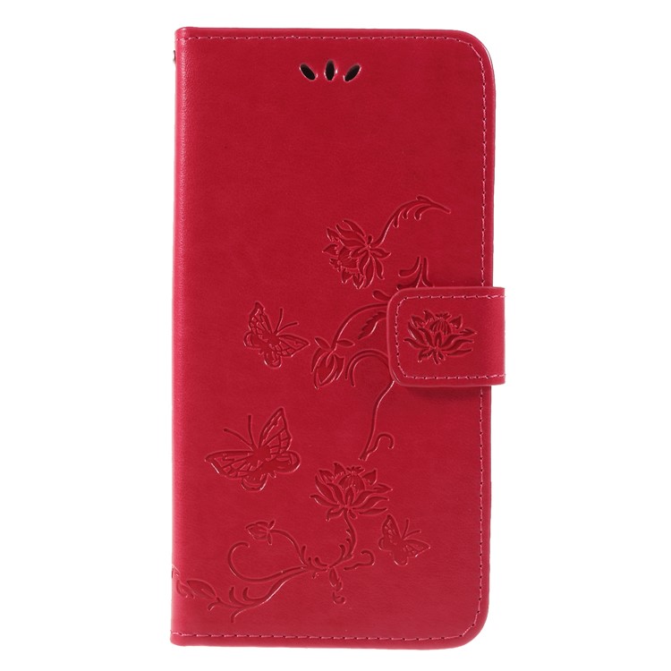 Imprint Butterfly Flower Stand Wallet Leather Case for Huawei nova 4 - Rose-3