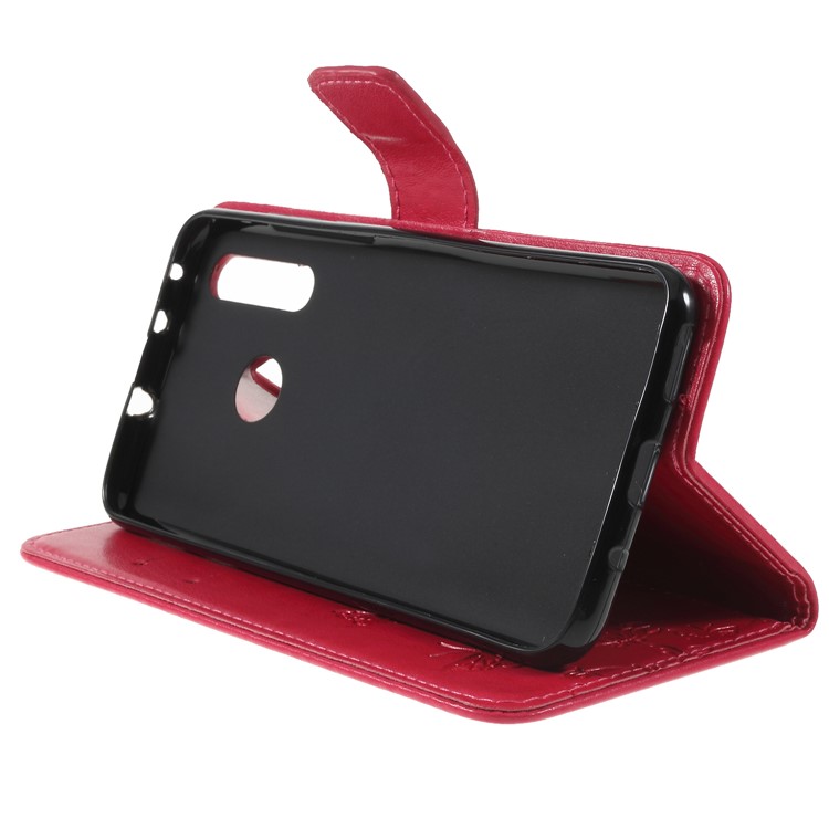 Imprint Butterfly Flower Stand Wallet Leather Case for Huawei nova 4 - Rose-4