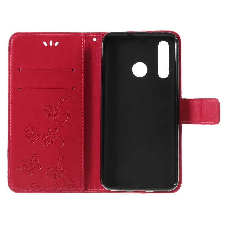 Imprint Butterfly Flower Stand Wallet Leather Case for Huawei nova 4 - Rose-6