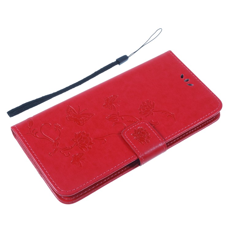 Imprint Butterfly Flower Stand Wallet Leather Case for Huawei nova 4 - Rose-7
