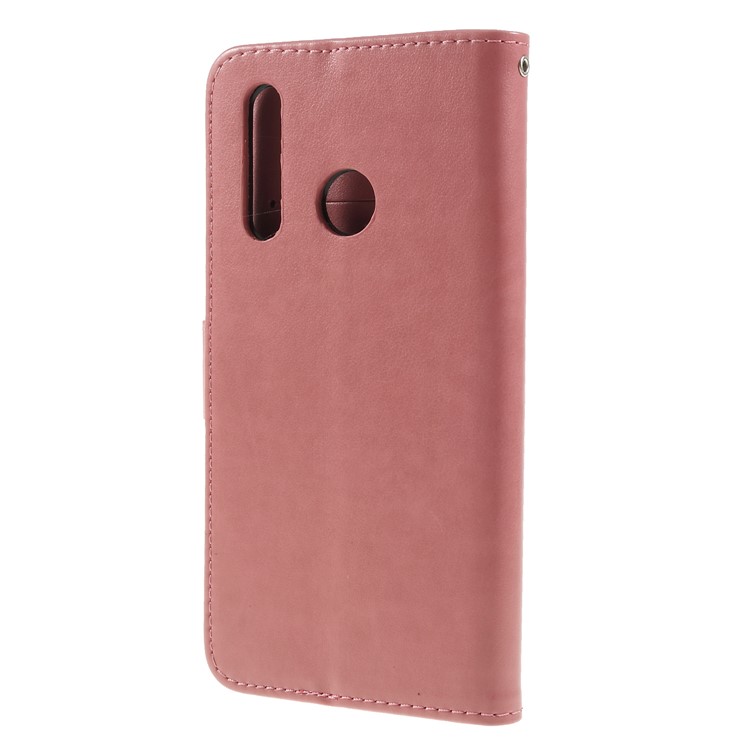 Imprint Butterfly Flower Protective Leather Mobile Case for Huawei nova 4 - Pink-2