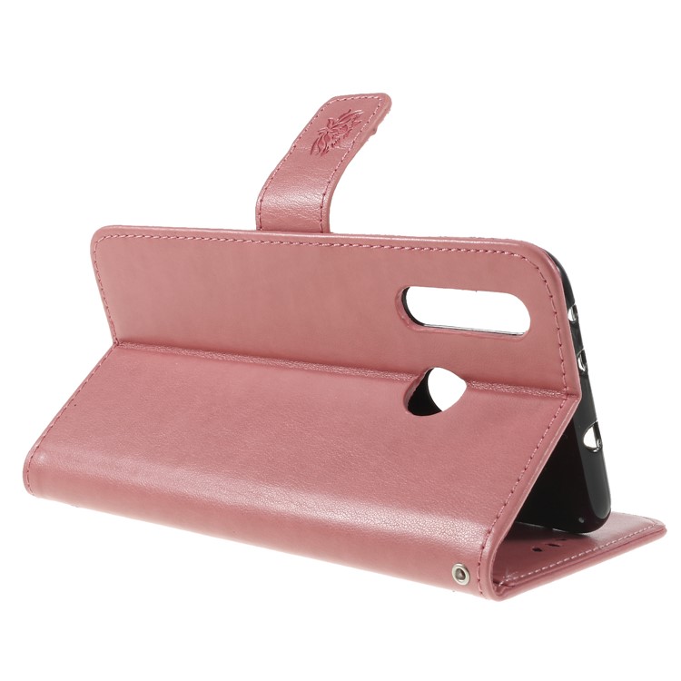 Imprint Butterfly Flower Protective Leather Mobile Case for Huawei nova 4 - Pink-5
